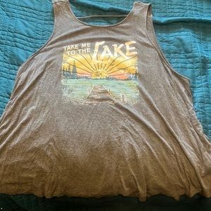 Take me to the lake grey tank top